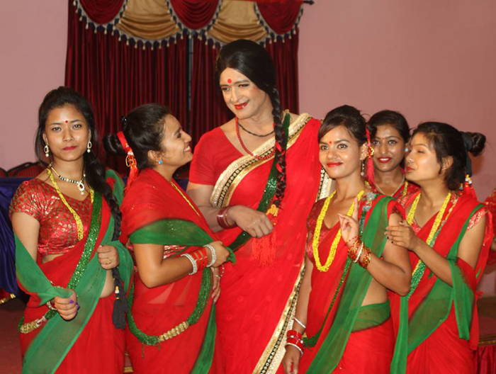 rajesh hamal in sari